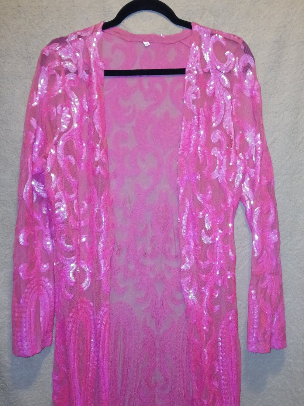 Pink sequin duster